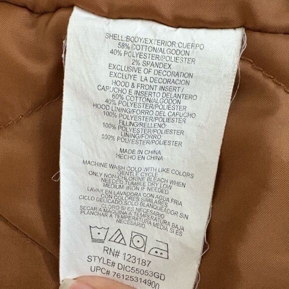 Dickies Jacket Mens Size Extra Large Tan Hooded Snap Button Workwear - Picture 8 of 9